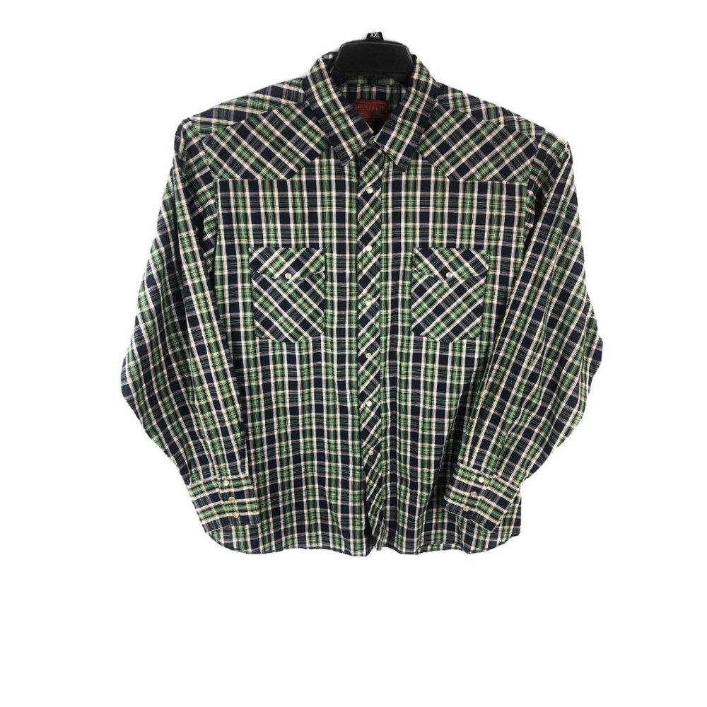 Rustler Men's XLT Long Sleeve Button Up Pearl Snap Multicolor Cotton Blend